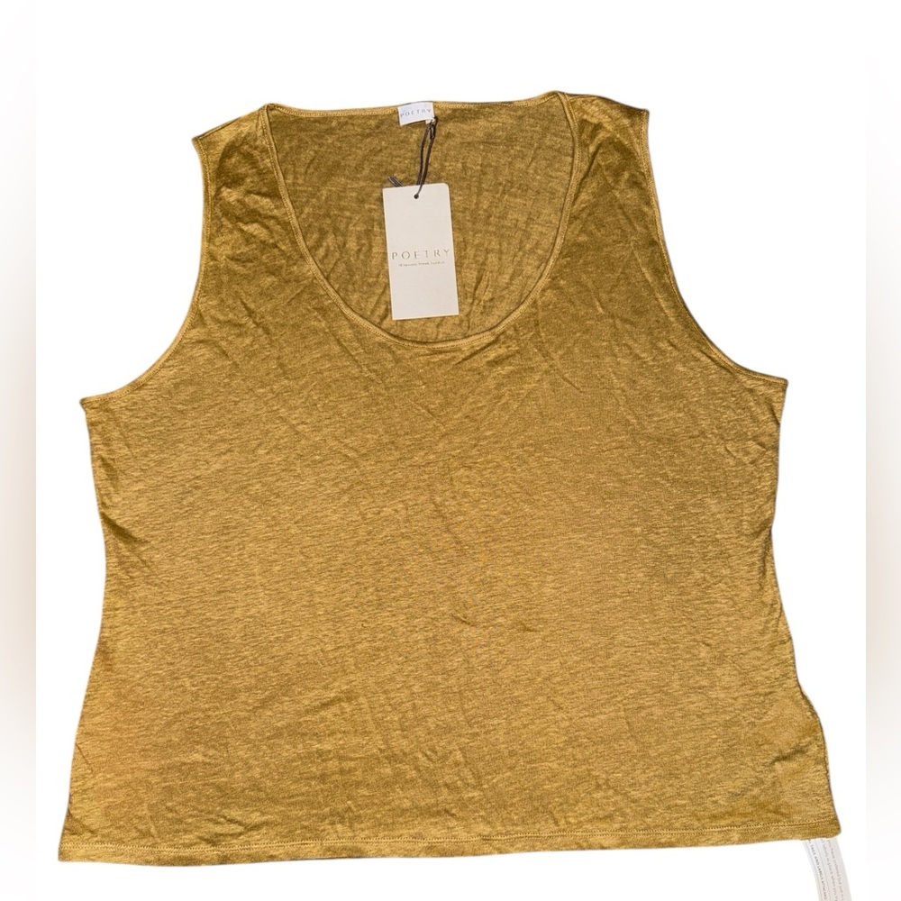 Poetry soft ochre color Tank‎ Top